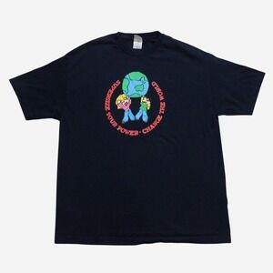Mens Vintage Y2k 2000s Skater Streetwear Archive Anime Nissan Promo Black Tshirt